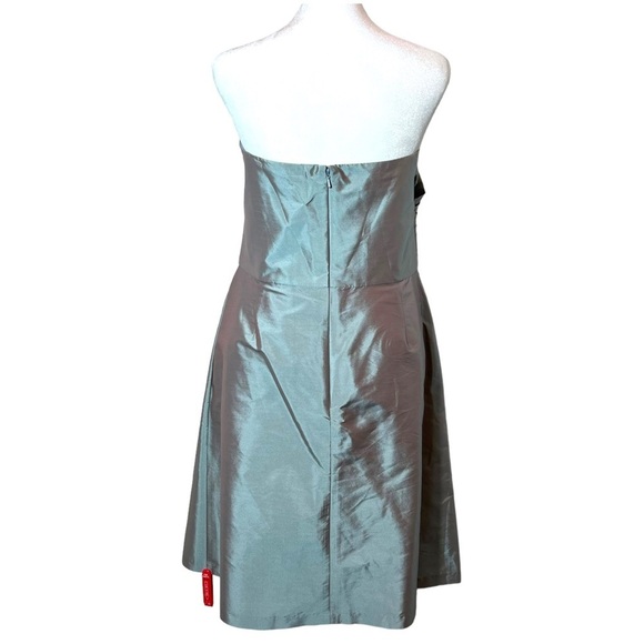 ALFRED SUNG D538 In Atlantis Blue Iridescent Strapless Dress, NWT, Size 16 - Picture 2 of 7